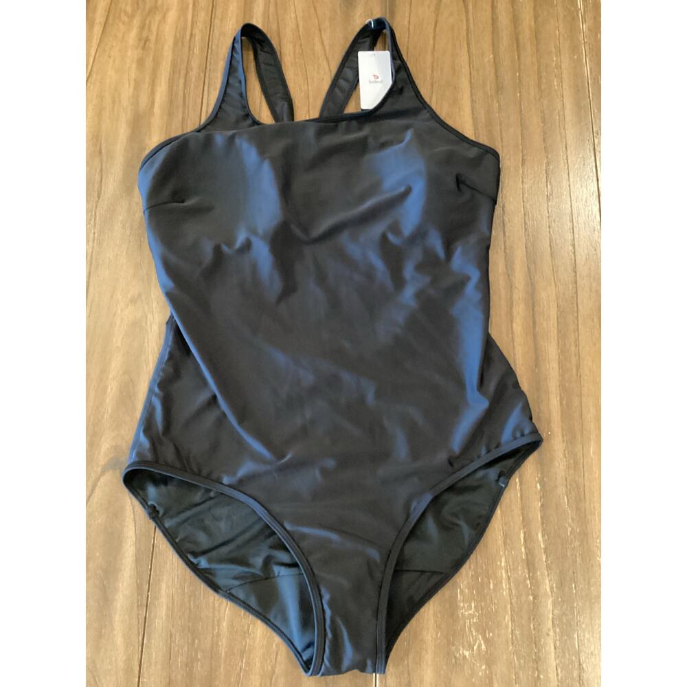 BALEAF Conservative Athletic Racerback One Piece Black Training Swimsuit 40/XL